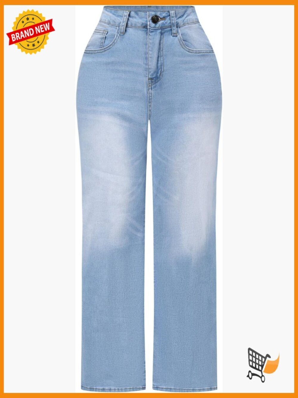 High Waisted Wide Leg Jeans Stretchy Distressed Denim Pants